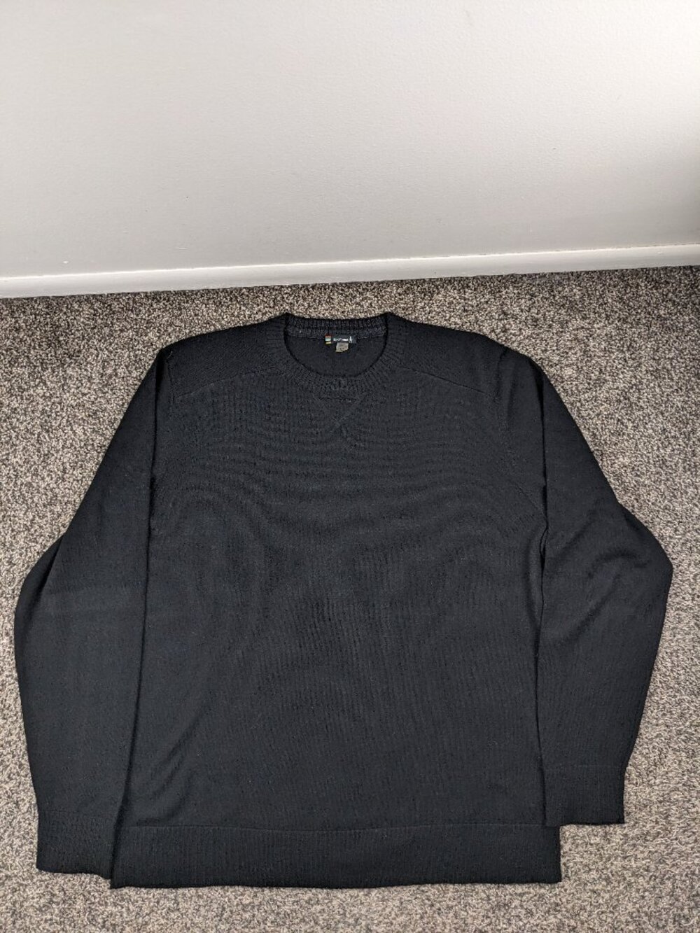 Smartwool Sweater Kiva Ridge Crew Neck Merino Wool Blend Pullover Black Mens XL